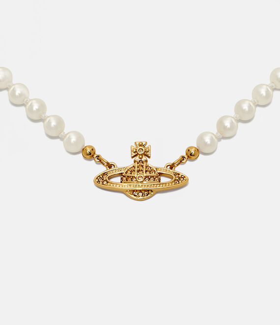 Vivienne Westwood mini bas relief choker gold light colorado topaz pearl